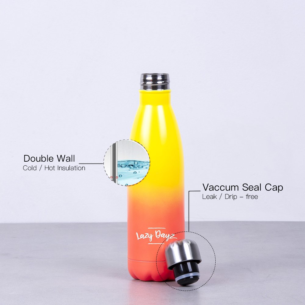 500ml Double Wall Stainless Steel Daily Drink Bottle - Yellow