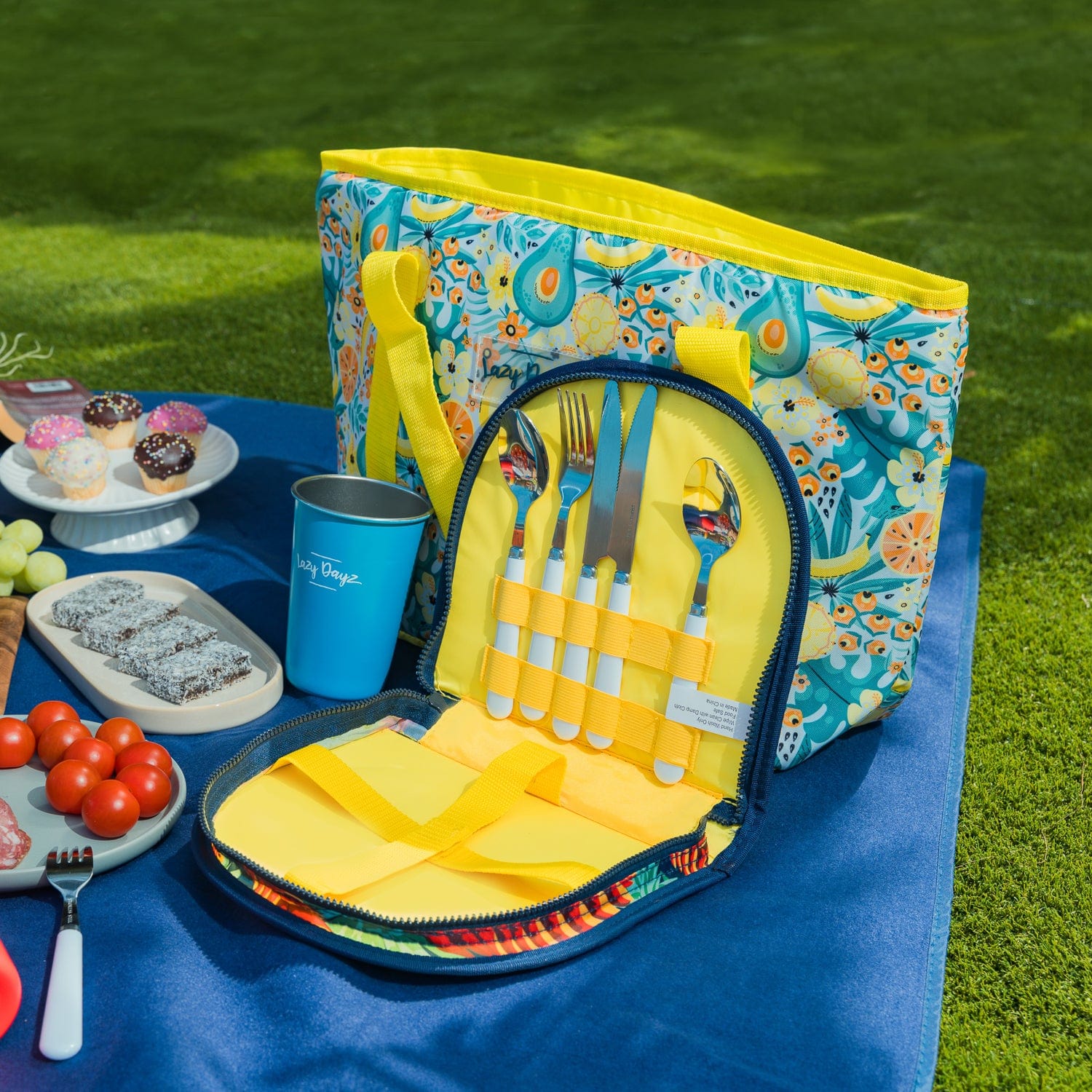 Lazy Dayz Picnic Cutlery Wallet Set - Mossman