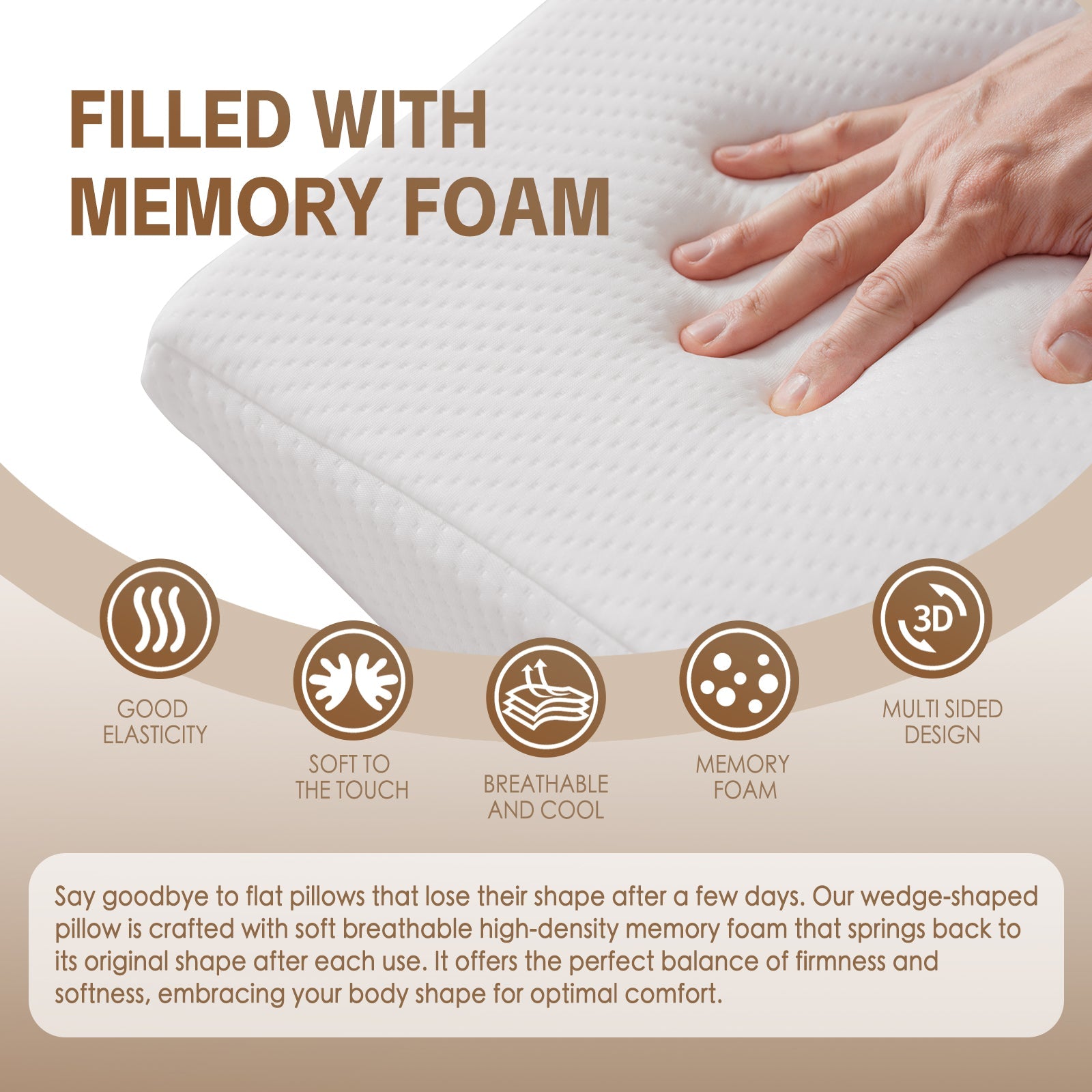 Clevinger Memory Foam Bed Wedge Back Support Pillow