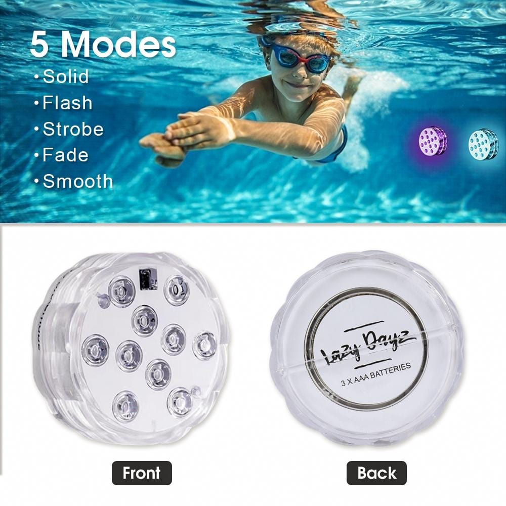 Lazy Dayz 13 Colors LED Remote Pool Light 2 Pack