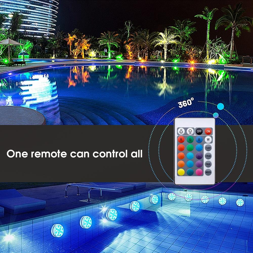 Lazy Dayz 13 Colors LED Remote Pool Light 4 Pack