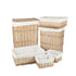6 Piece Wicker Storage Baskets With Liner Set