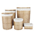 5 Piece Wicker Storage Baskets With Liner Set
