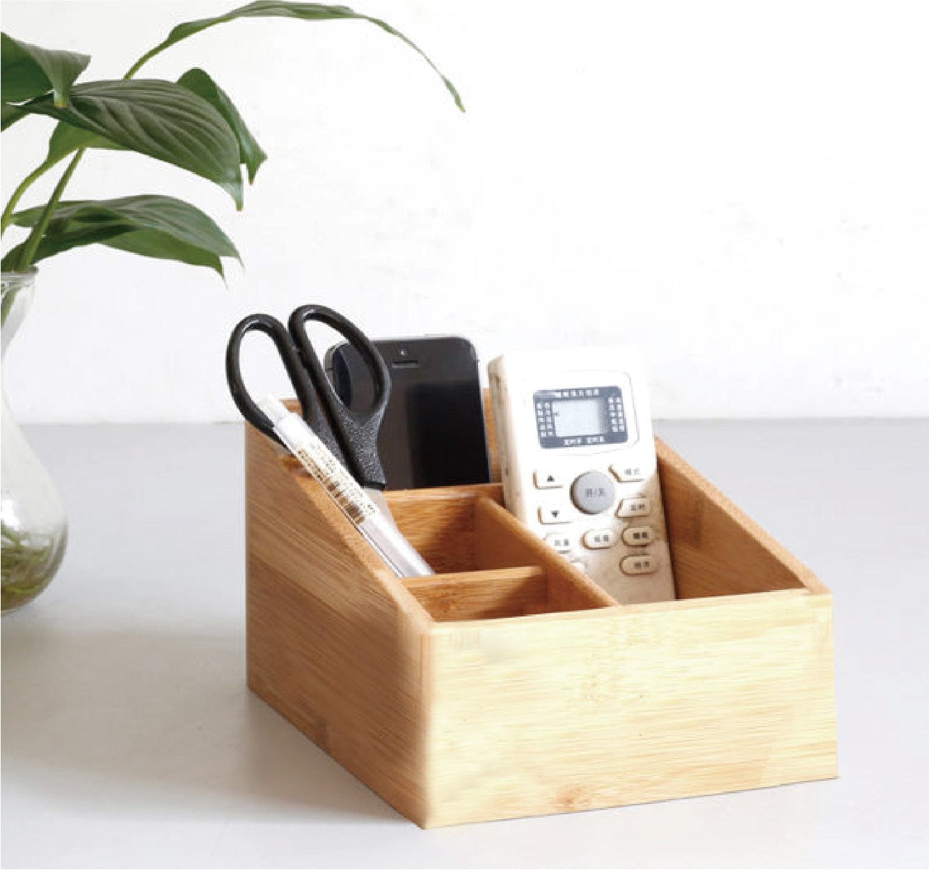 Bamboo Storage Box with 4 Slots