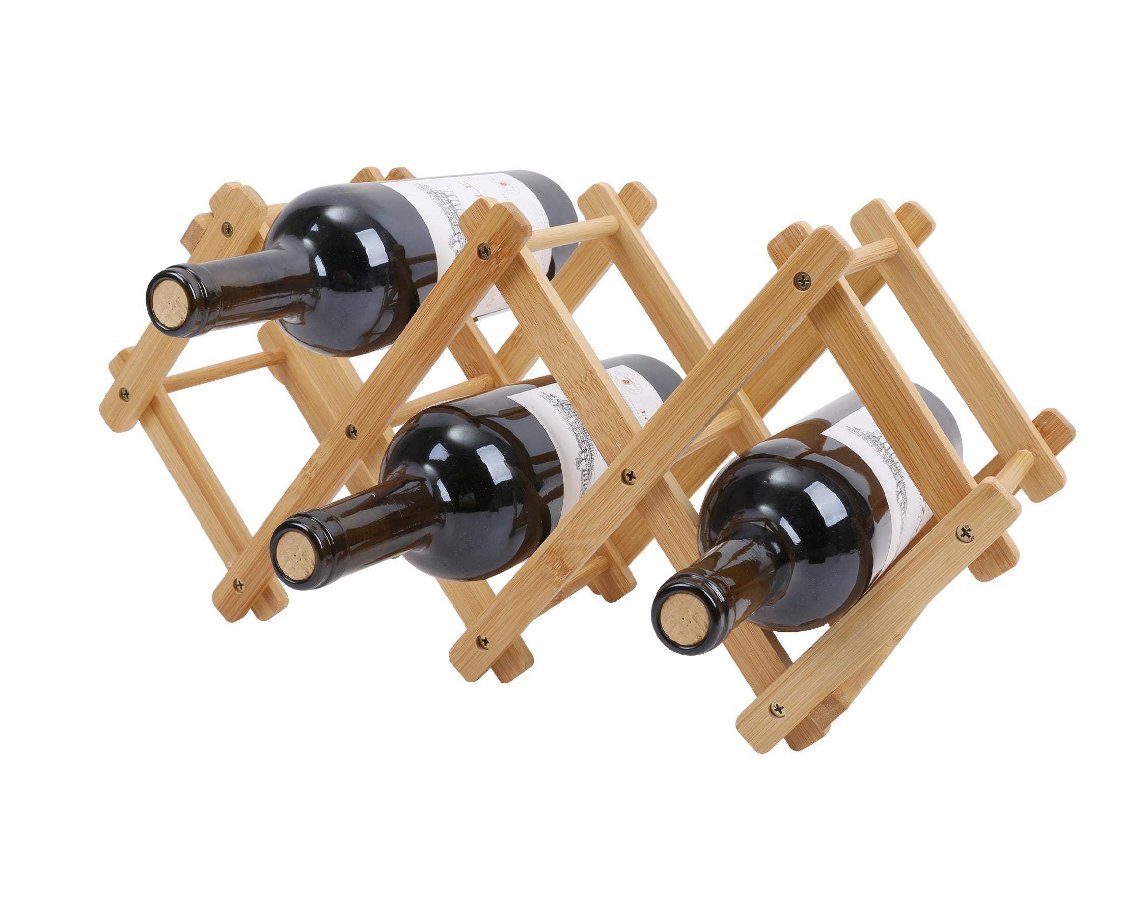 Bamboo Foldable Wine Bottle Holder