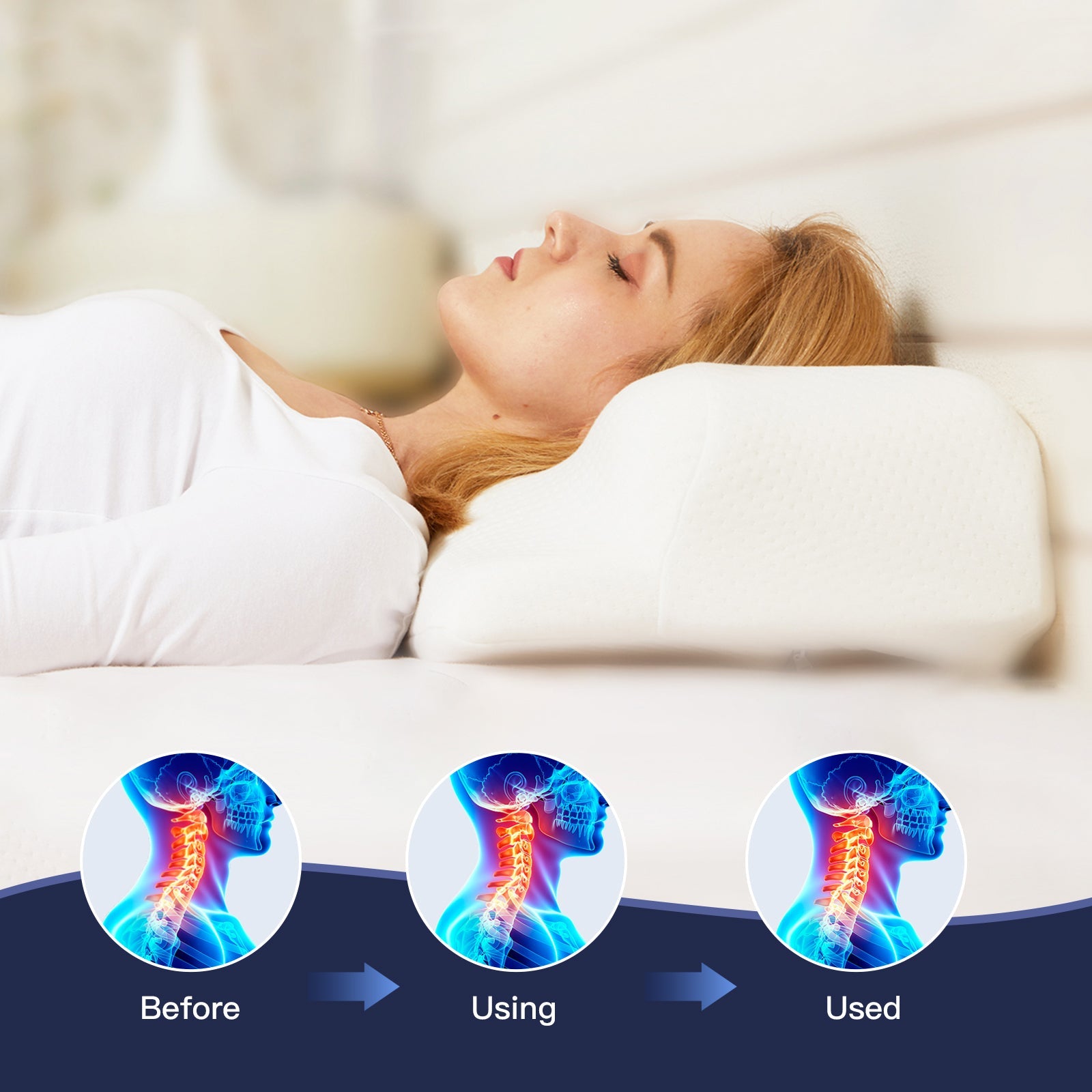 Memory Foam Beauty Sleep Pillow for Neck and Shoulder Pain