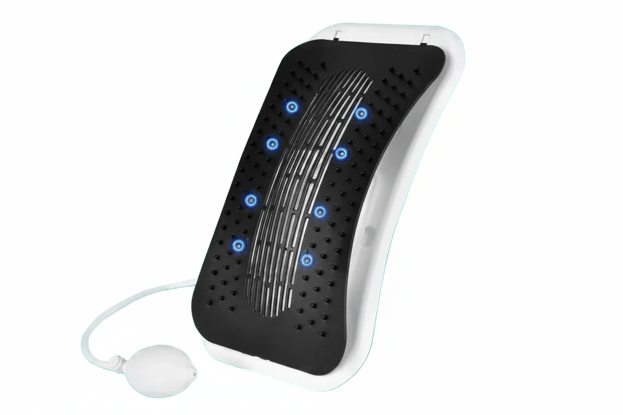 Adjustable Inflatable Lumbar Back Stretcher Spine Reliever with Air Pump