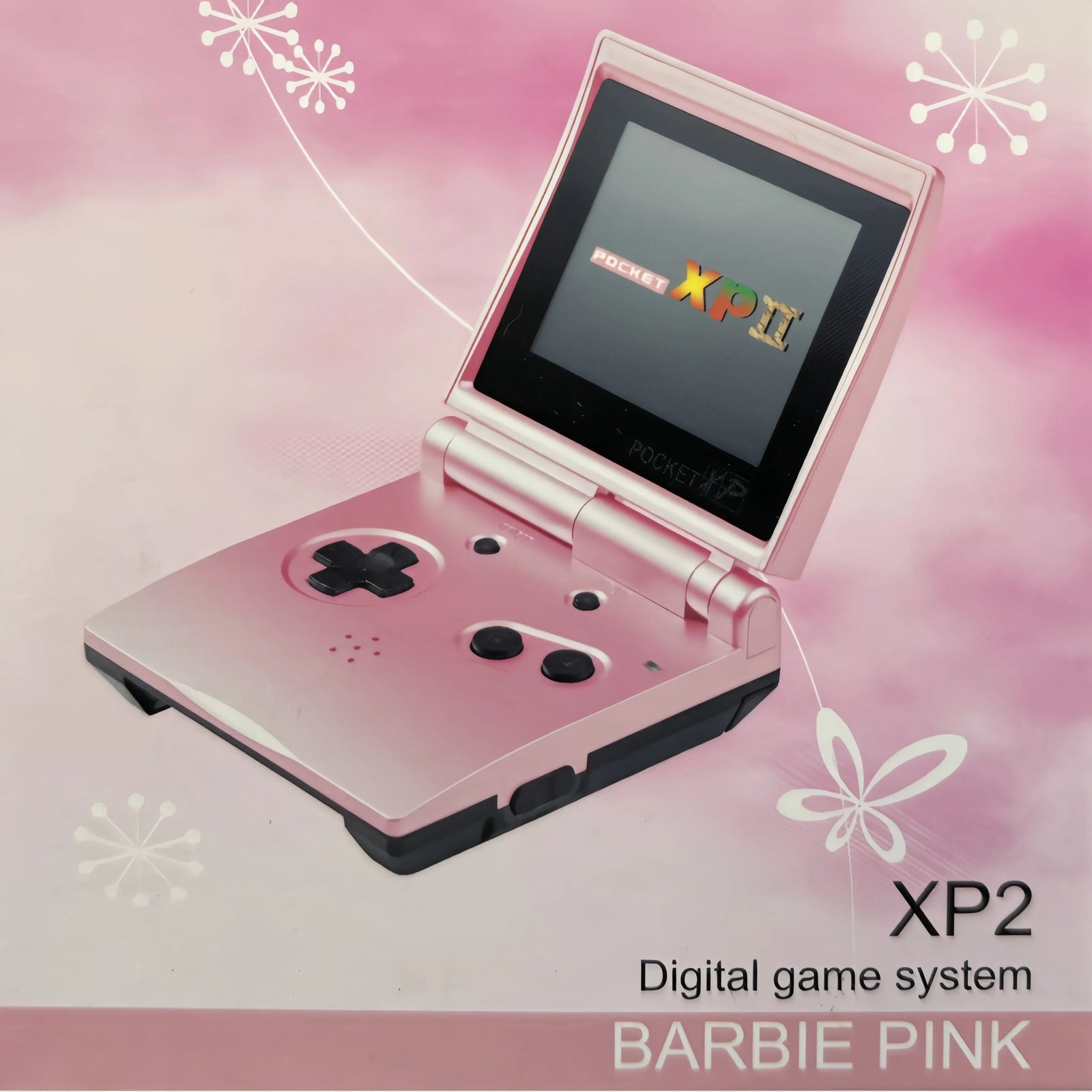 Pocket XP 2 Handheld Game Console – Built-in Classic Games, Game Boy Style, Portable Retro Gaming - Pink