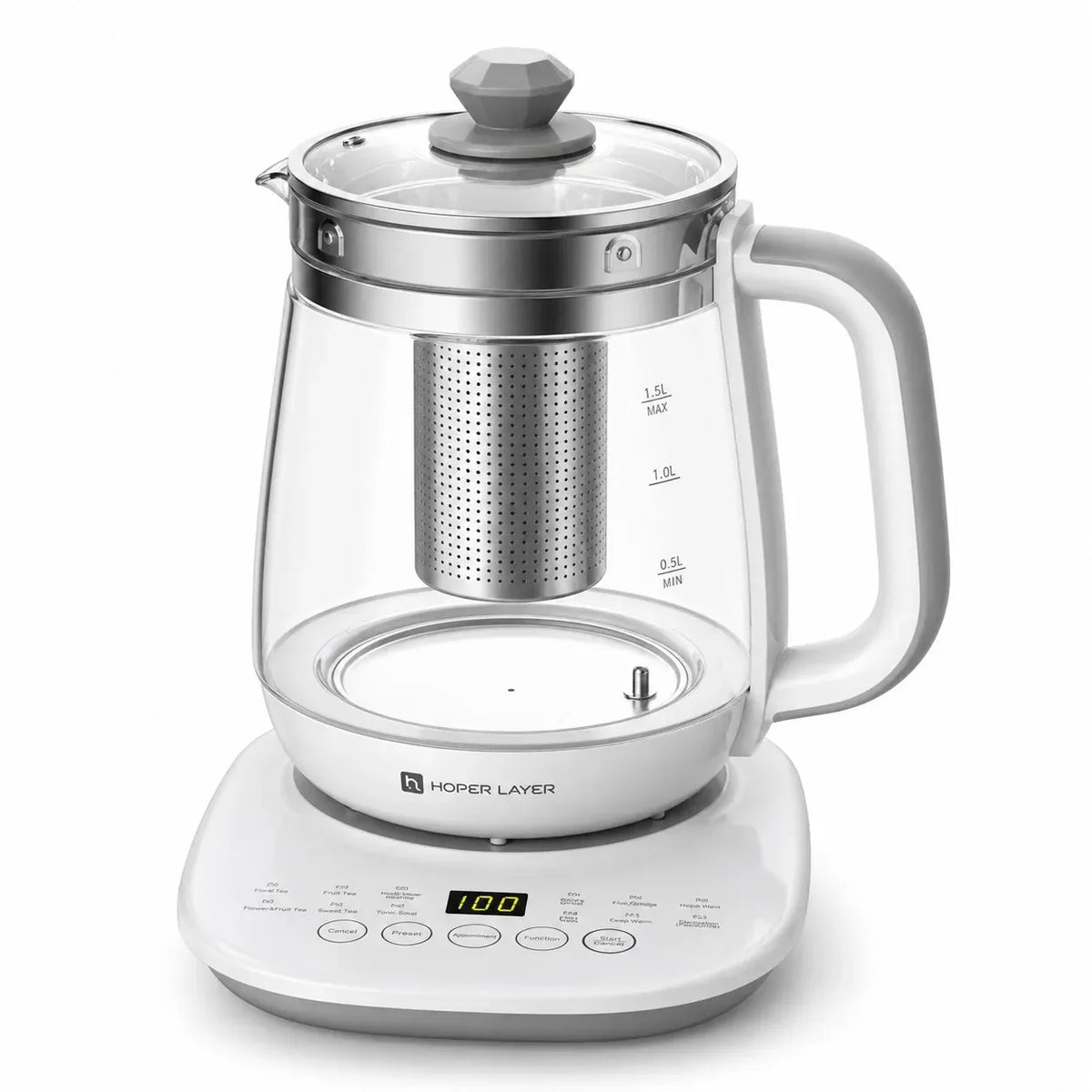 FA-K1501 Electric Glass Tea Kettle 1.5L Tea Maker SAA Certified