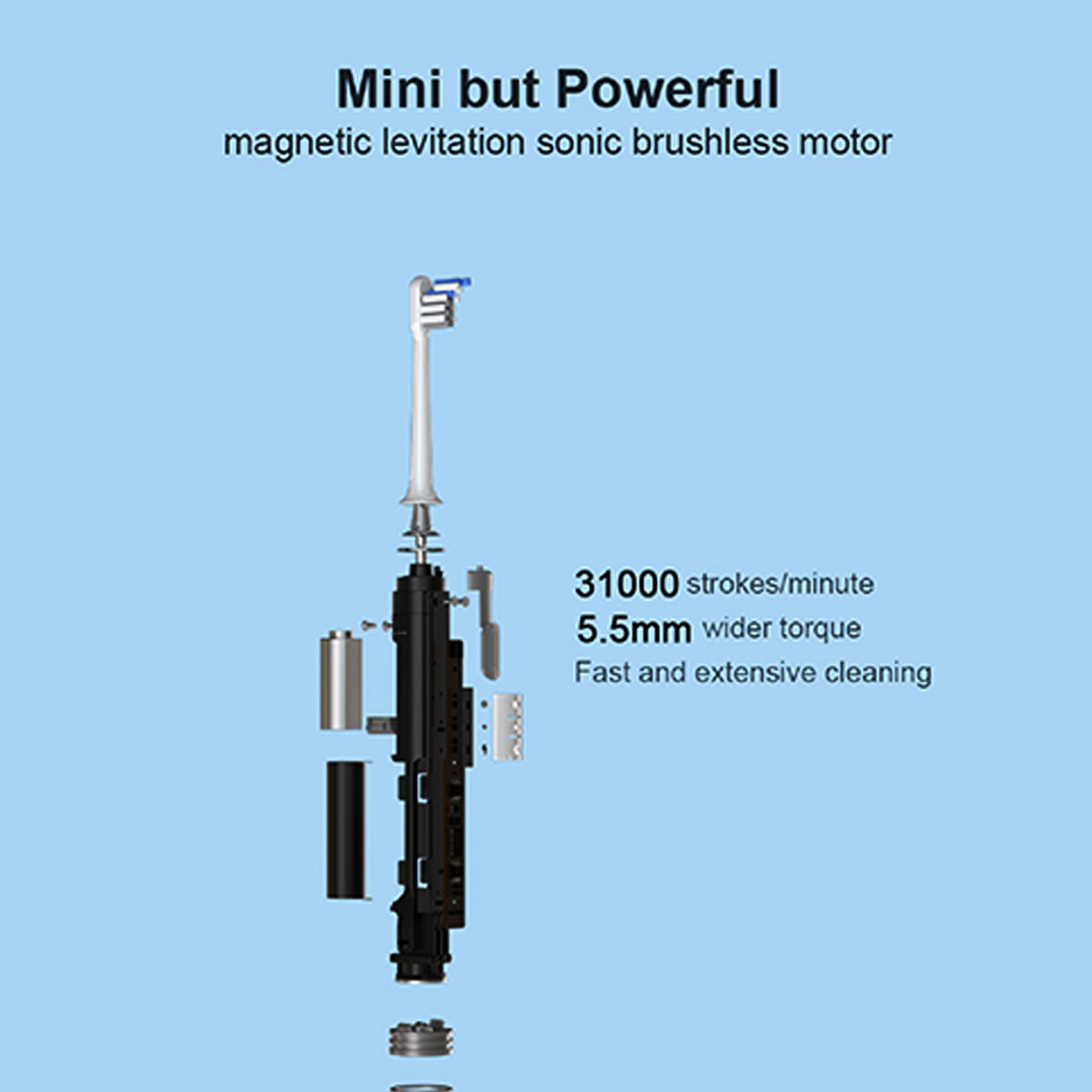 Sonic Electric Toothbrush Rechargeable Waterproof Wireless Portable Ultrasonic Whitening Toothbrush