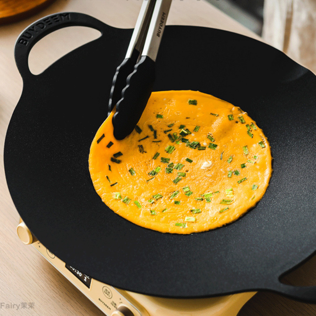 Grill Pan Nonstick 36cm Round BBQ Griddle Indoor or Outdoor Cooking