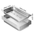 6 Pack Hotel Pans, Full Size Anti-Jam Steam Pan, 0.8mm Thick Stainless Steel Restaurant Steam Table Pan, 2.5-Inch Deep Commercial Table Pan, Catering Storage Food Pan, for Industrial & Scientifi