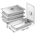 4 Pack Hotel Pans, Full Size Anti-Jam Steam Pan with Lid, 0.8mm Thick Stainless Steel Steam Table Pan, 4-Inch Deep Commercial Table Pan, Catering Storage Food Pan, for Industrial & Scientific