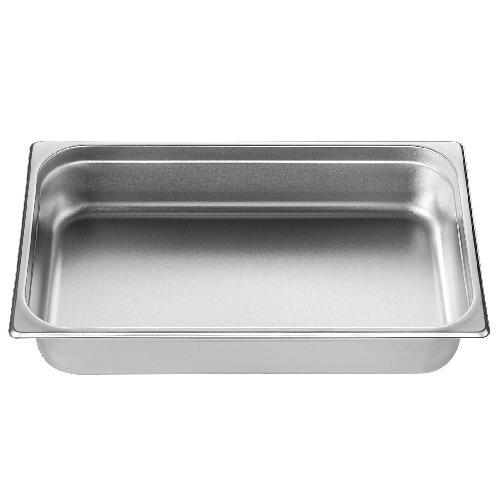 4 Pack Hotel Pans, Full Size Anti-Jam Steam Pan with Lid, 0.8mm Thick Stainless Steel Steam Table Pan, 4-Inch Deep Commercial Table Pan, Catering Storage Food Pan, for Industrial & Scientific