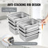 8 Pack Hotel Pans, 1/2 Size Anti-Jam Steam Pan with Lid, 0.8mm Thick Stainless Steel Steam Table Pan, 4-Inch Deep Commercial Table Pan, Catering Storage Food Pan, for Industrial & Scientific