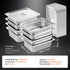8 Pack Hotel Pans, 1/2 Size Anti-Jam Steam Pan with Lid, 0.8mm Thick Stainless Steel Steam Table Pan, 4-Inch Deep Commercial Table Pan, Catering Storage Food Pan, for Industrial & Scientific
