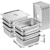 8 Pack Hotel Pans, 1/2 Size Anti-Jam Steam Pan with Lid, 0.8mm Thick Stainless Steel Steam Table Pan, 4-Inch Deep Commercial Table Pan, Catering Storage Food Pan, for Industrial & Scientific