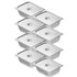 8 Pack Hotel Pans, 1/2 Size Anti-Jam Steam Pan with Lid, 0.8mm Thick Stainless Steel Steam Table Pan, 4-Inch Deep Commercial Table Pan, Catering Storage Food Pan, for Industrial & Scientific