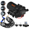 RV Water Pump 5.3 GPM 5.5 Gallons Per Minute 12V Water Pump Automatic 70 PSI Diaphragm Pump with 25 Foot Coiled Hose Washdown Pumps for Boats Caravan Rv Marine Yacht