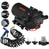 RV Water Pump 5.3 GPM 5.5 Gallons Per Minute 12V Water Pump Automatic 70 PSI Diaphragm Pump with 25 Foot Coiled Hose Washdown Pumps for Boats Caravan Rv Marine Yacht