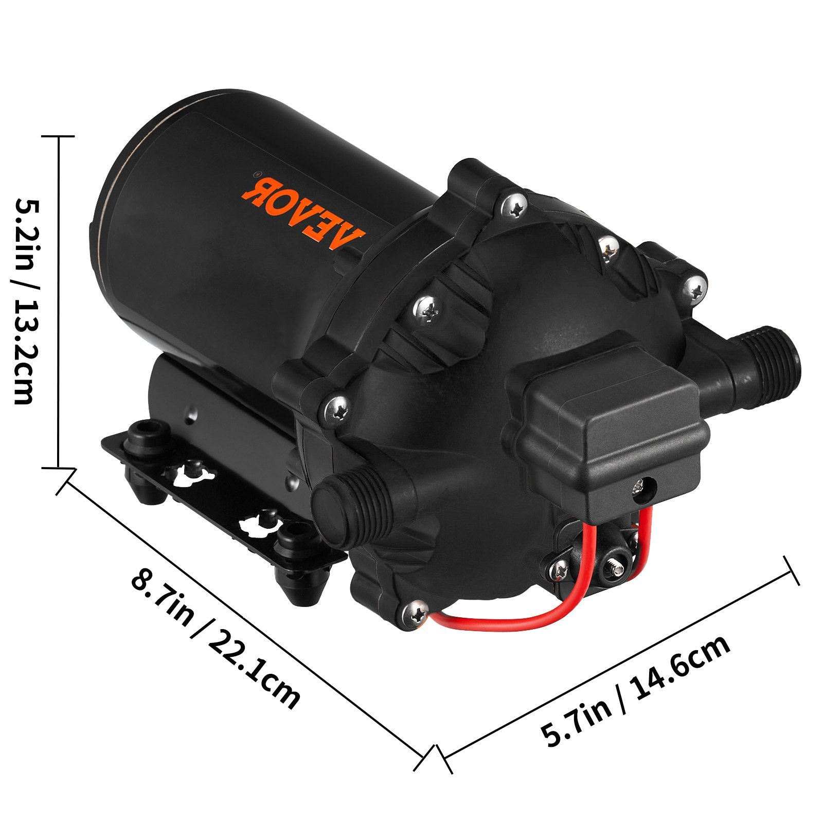 RV Water Pump 5.3 GPM 5.5 Gallons Per Minute 12V Water Pump Automatic 70 PSI Diaphragm Pump with 25 Foot Coiled Hose Washdown Pumps for Boats Caravan Rv Marine Yacht