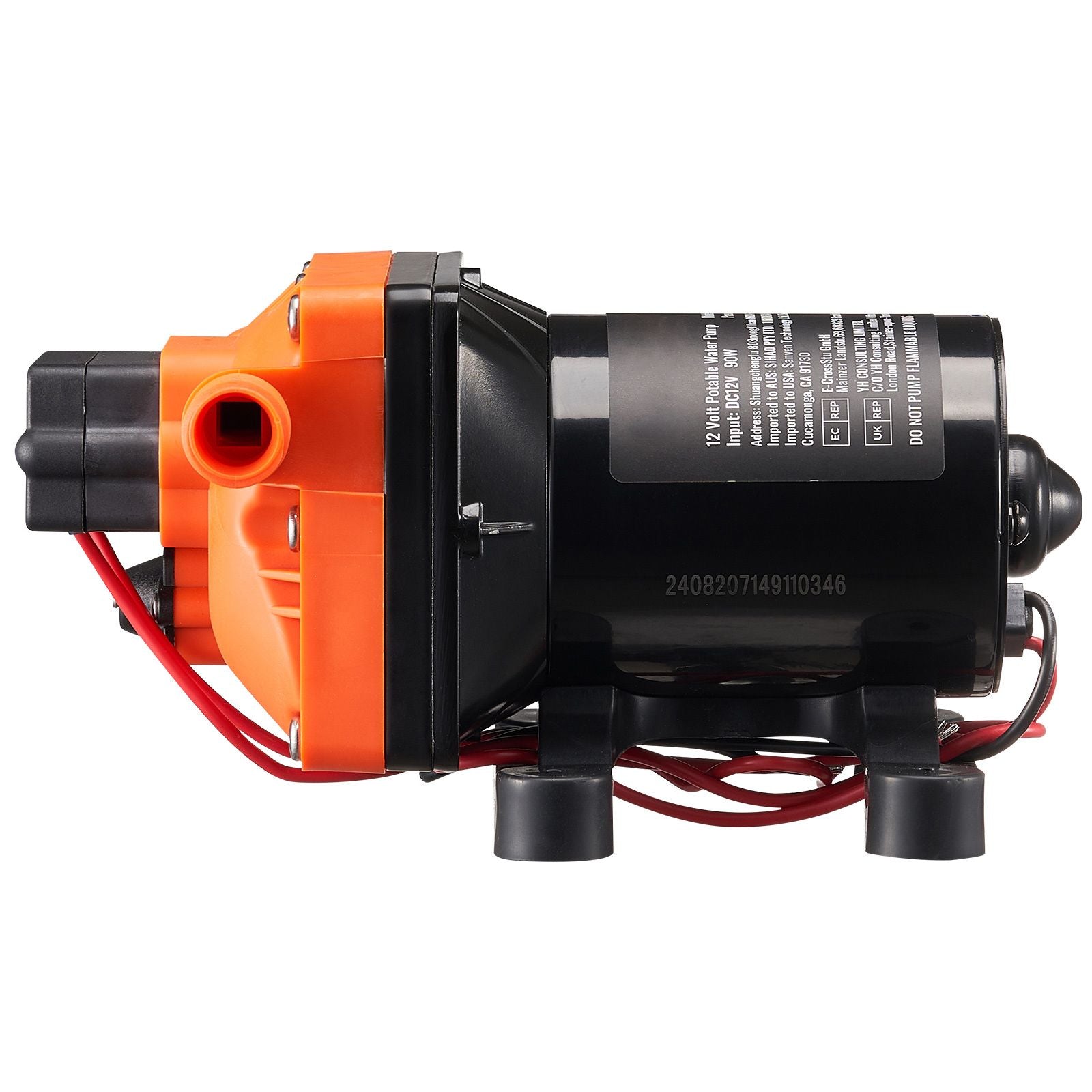 Diaphragm Pump 3GPM 11.36 L/min 4-Chamber Water Pump Pressure Switch