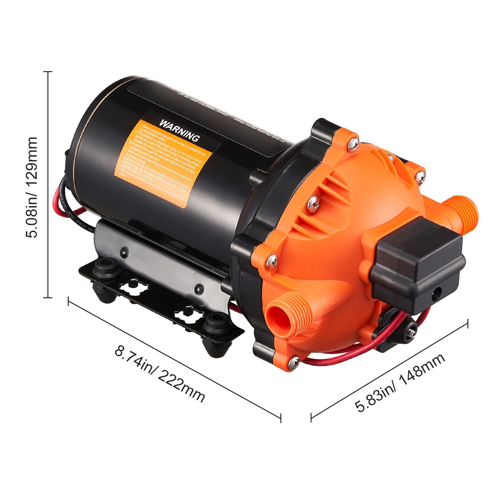 Diaphragm Pump 5GPM 18.93 L/min 5-Chamber Water Pump Pressure Switch