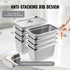 8 Pack Hotel Pans, 1/3 Size Anti-Jam Steam Pan with Lid, 0.8mm Thick Stainless Steel Steam Table Pan, 6-Inch Deep Commercial Table Pan, Catering Storage Food Pan, for Industrial & Scientific