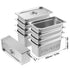 8 Pack Hotel Pans, 1/3 Size Anti-Jam Steam Pan with Lid, 0.8mm Thick Stainless Steel Steam Table Pan, 6-Inch Deep Commercial Table Pan, Catering Storage Food Pan, for Industrial & Scientific