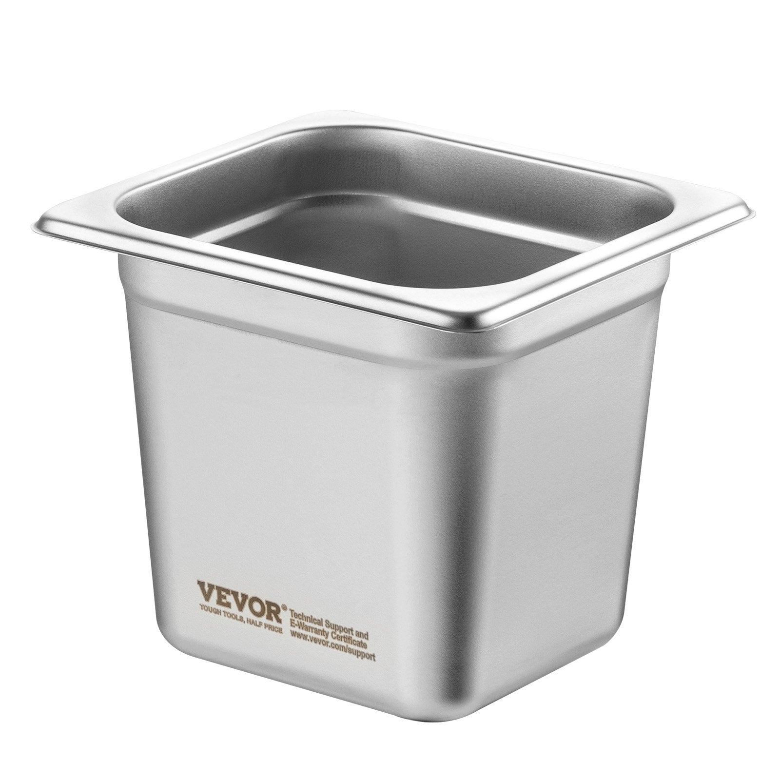 6 Pack Hotel Pans, 1/6  Size Anti-Jam Steam Pan, 0.8mm Thick Stainless Steel Restaurant Steam Table Pan, 6-Inch Deep Commercial Table Pan, Catering Storage Food Pan, for Industrial & Scientific