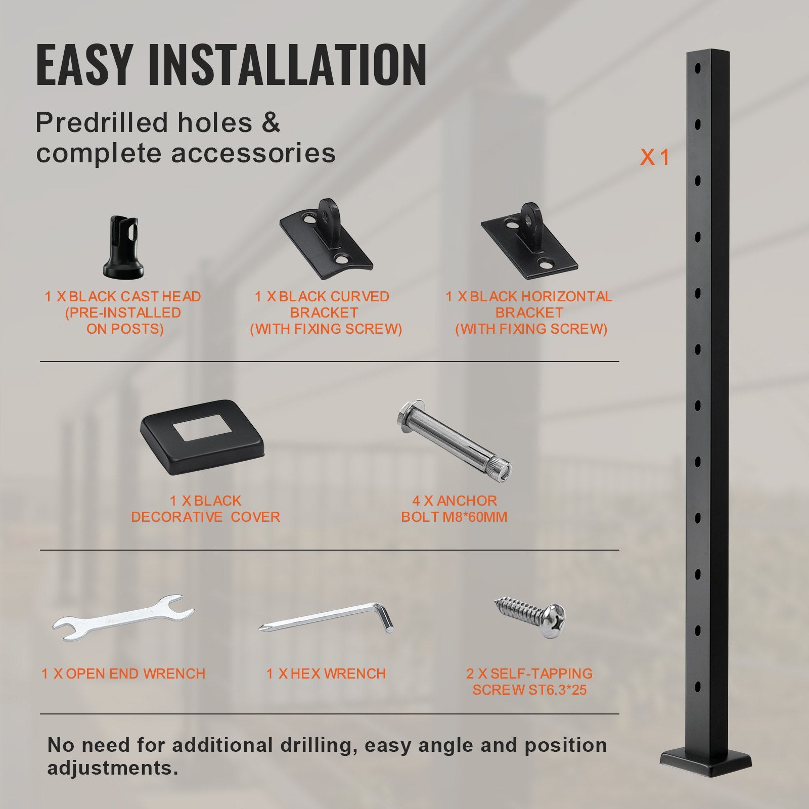 Cable Railing Post, 42