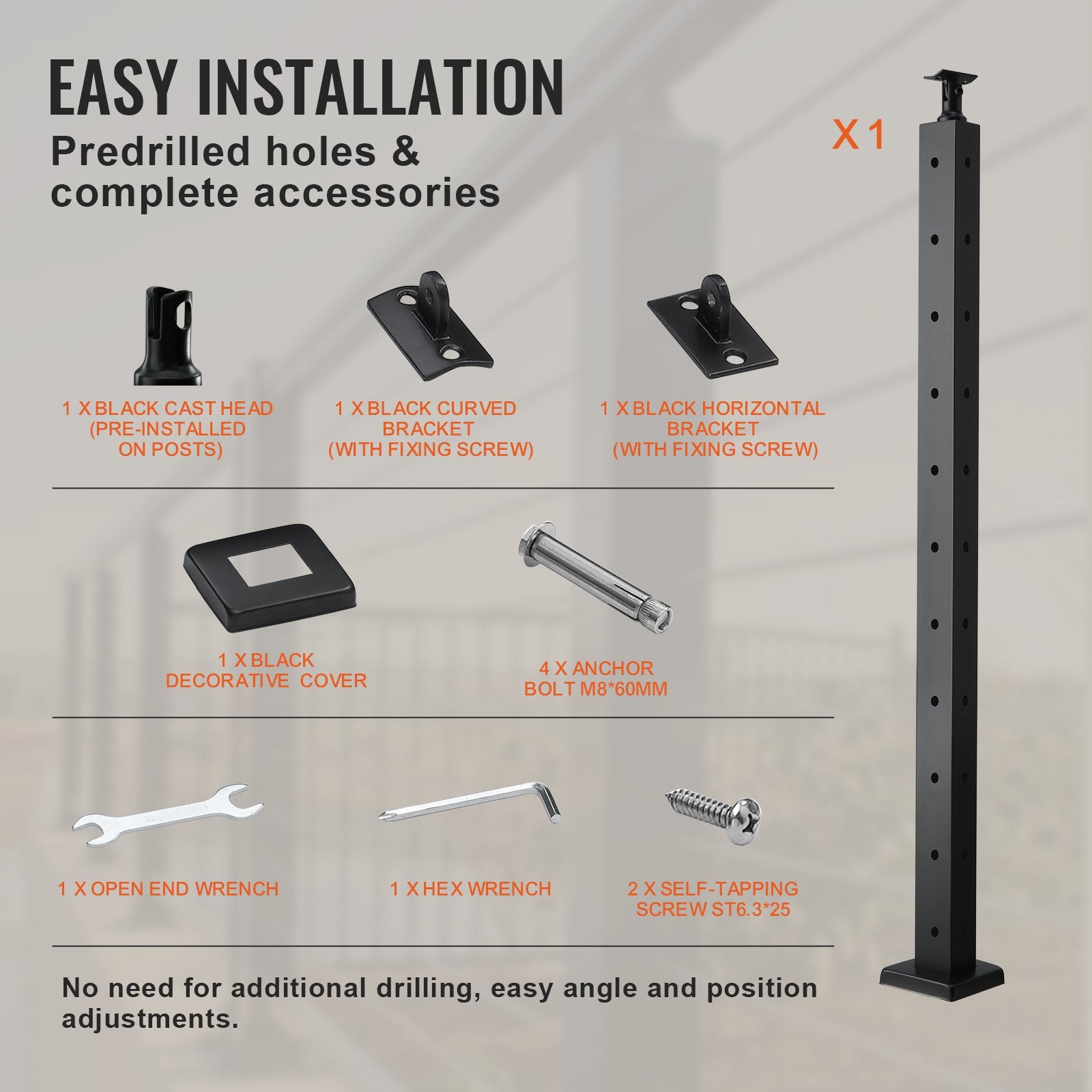 Cable Railing Post, 36