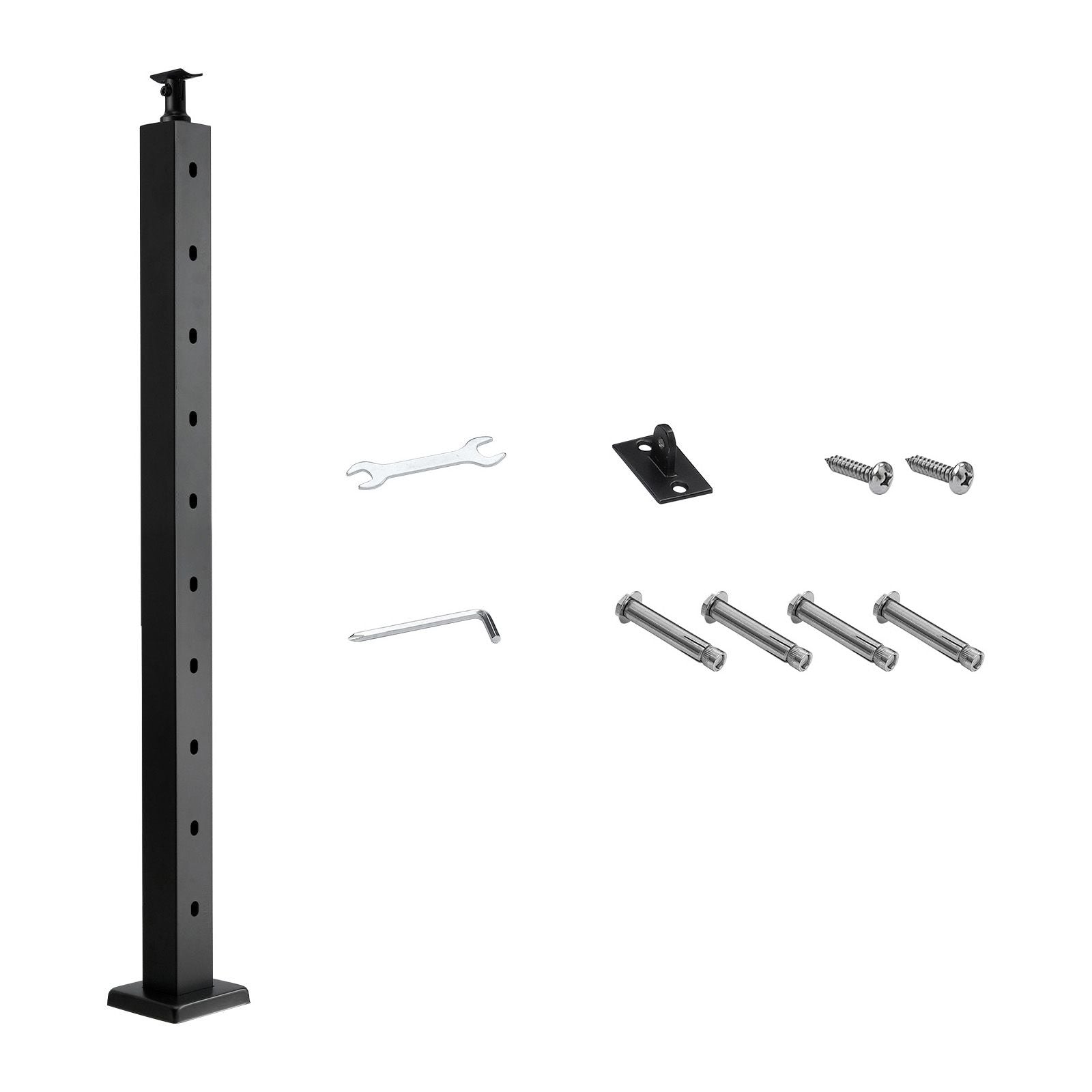 36" Stainless Steel Cable Railing Post 30° Angled Holes Stair Deck