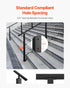 Cable Railing Post, 36x2x2 Inch Stair Railing Post, with Pre-Drilled 30° Angled Holes, Stainless Steel Cable Rail Post with Horizontal and Curved Bracket, 1-Pack, Black, 1JZLGZXHS914YIVIS001V0
