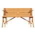 2-in-1 Transforming Interchangeable Picnic Table, Outdoor Wooden Table and Bench Set, Portable Foldable Bench with Umbrella Hole, Patio Dining Furniture for Garden, Backyard, Porch (Brown)