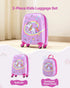 Kids Luggage Set, 2 Piece, 45.7 cm Hardside Rolling Wheels Suitcase with Hard-Shell Backpack, Unicorn Kids Carry on Luggage Set, Holiday Birthday Present for Girls & Boys, Airline Approved