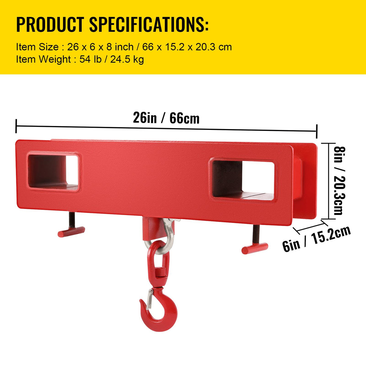 Forklift Lifting Hook 4400LBS Swivel Crane Attachment Fork Forklift Hoist