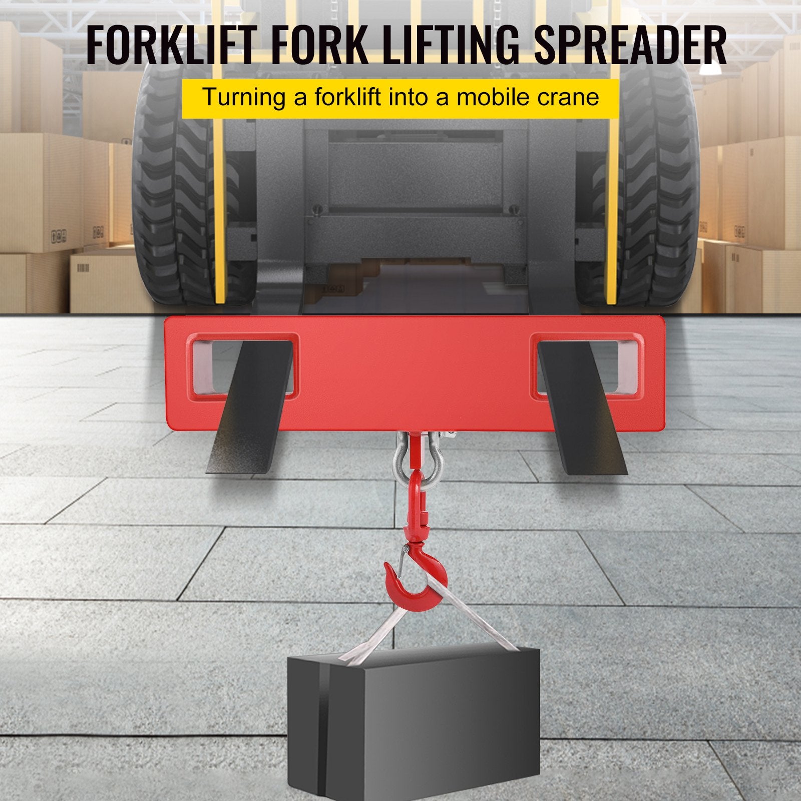 Forklift Lifting Hook 6000 LBS Capacity Forklift Lifting Hoist Swivel Hook Mobile Crane Forklift Attachments