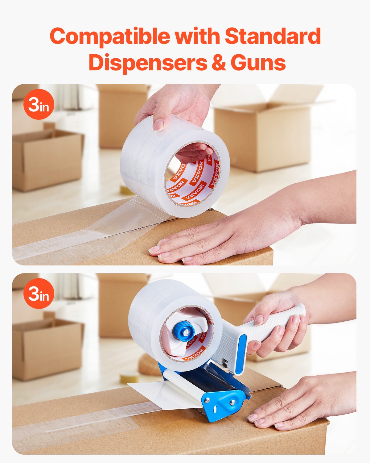 Clear Packing Tape 6 Rolls 65 Yards Heavy Duty Clear Packing Tapes 2.7 Mil