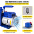 Vacuum Pump 4.8CFM 1/3HP Air Vacuum Pump HVAC A/C Air Refrigerant Rotary Vane Vacuum Pump Single Stage 4 Valve AC Manifold Gauge Set (4.8CFM1/3HP)