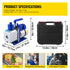 Vacuum Pump 4.8CFM 1/3HP Air Vacuum Pump HVAC A/C Air Refrigerant Rotary Vane Vacuum Pump Single Stage 4 Valve AC Manifold Gauge Set (4.8CFM1/3HP)
