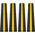 VEVOR Cable Protector 18000lbs Single Channel Rubber Cable Hose Protector 4 Pack Cable Hose Protector Floor Outdoor Cable Protector Ramp Modular Rubber Hose Protector Floor Cover Protector (4 pack)