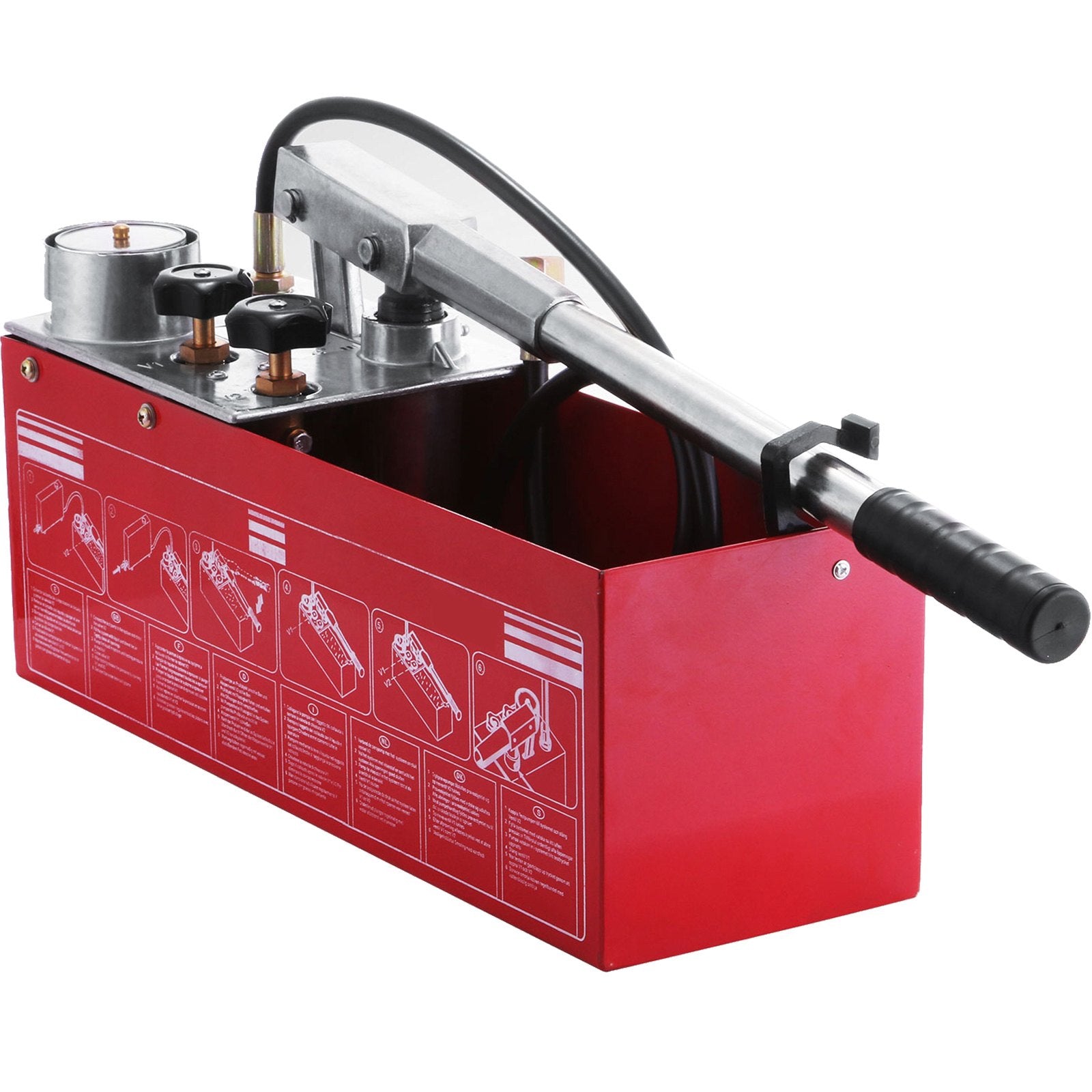 Hydraulic Pressure Test Pump 50 Bar Hand Pressure Test Pump 726 PSI 3.2 Gallon Tank 45ML 1/2