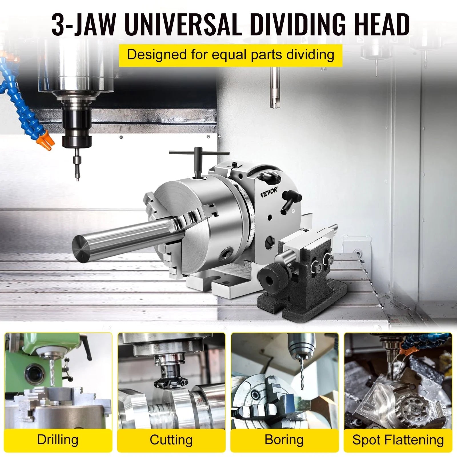 BS-0 Dividing Head 5 Inch, Precision Dividing Head Set with 5