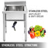 Handmade Sink Non-magnetic Stainless Steel Kitchen Sink Hand Made 1 Compartment 44.4 x 41.9 x 25.4 cm Capacity Huge Tub Sink for Farmhouse Cafe Shop Hospital
