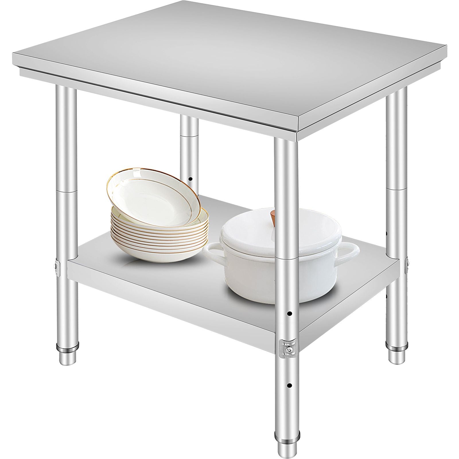 Commercial Worktable & Workstation 24 x 30 x 32 Inch Stainless Steel Work Table Heavy Duty Commercial Food Prep Work Table for Home, Kitchen, Restaurant Metal Prep Table with Adjustable Feet