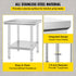Commercial Worktable & Workstation 24 x 30 x 32 Inch Stainless Steel Work Table Heavy Duty Commercial Food Prep Work Table for Home, Kitchen, Restaurant Metal Prep Table with Adjustable Feet