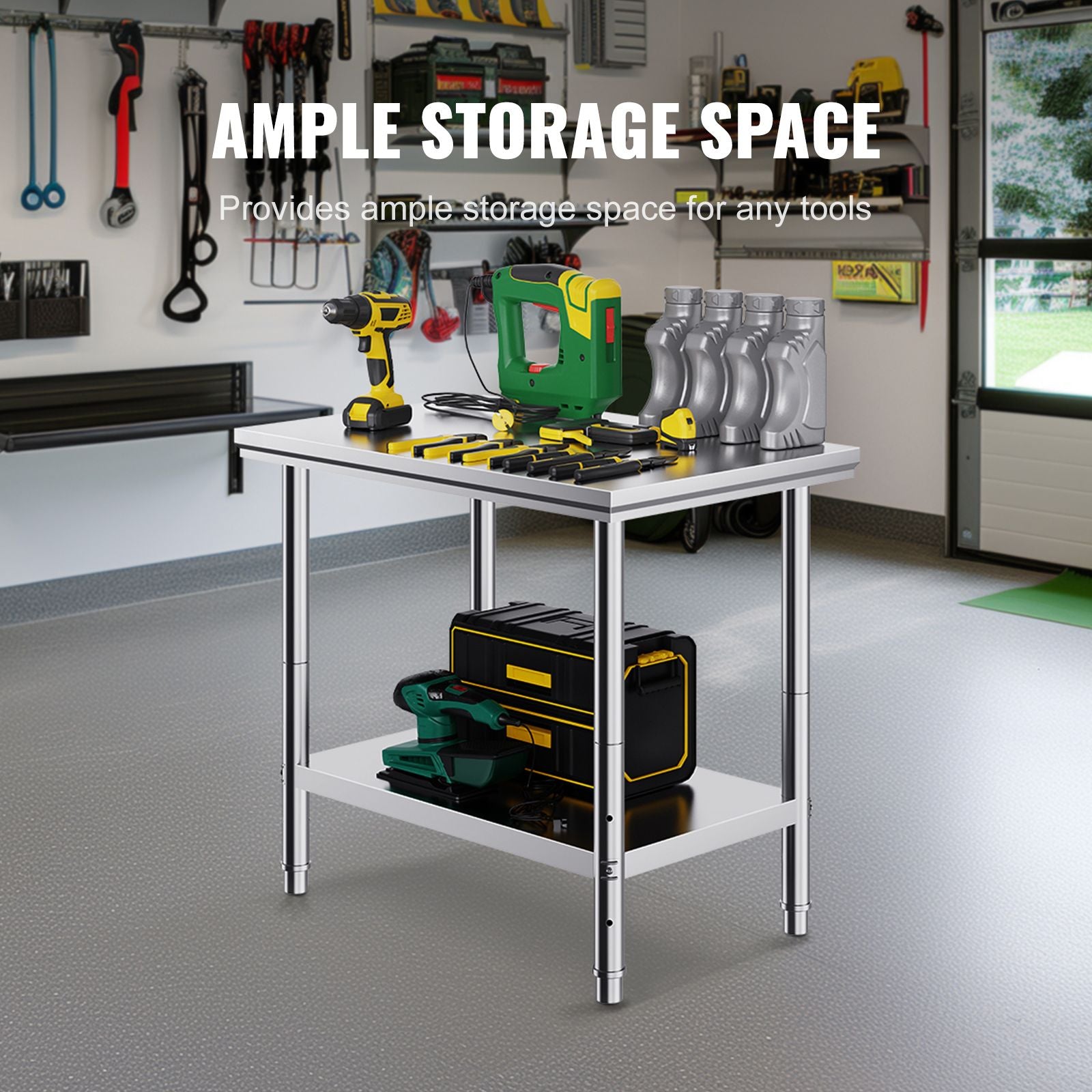910x610mm Stainless Steel Kitchen Bench Commercial Work Food Prep Table