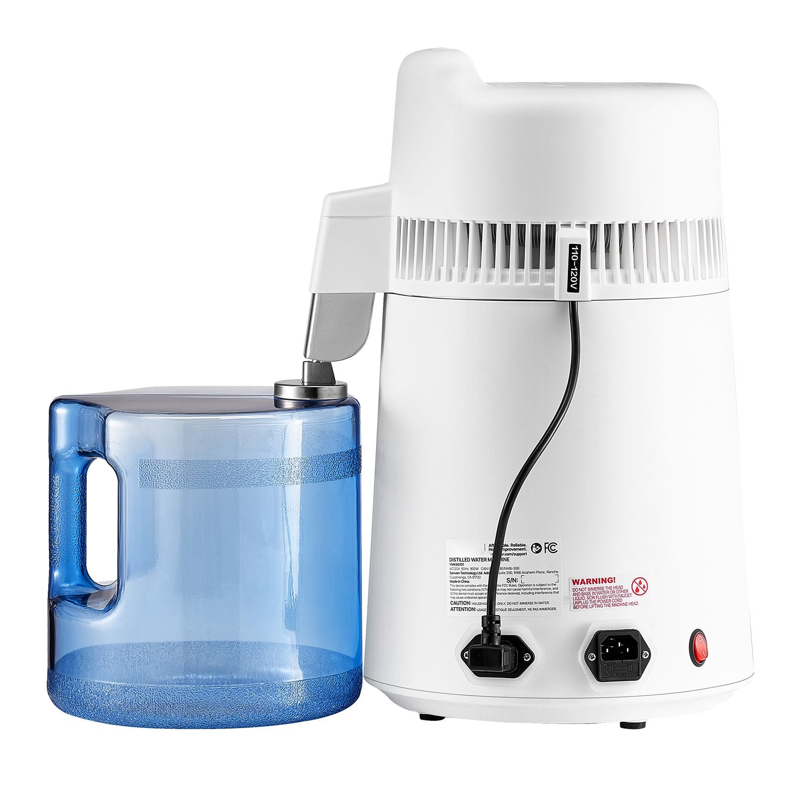 6L Water Distiller Home Countertop Purifier Machine 900W Plastic Container