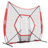 7x7 ft Baseball Softball Practice Net, Portable Baseball Training Net for Hitting Batting Catching Pitching, Backstop Baseball Equipment Training Aids with Bow Frame, Carry Bag, and Strike Zone